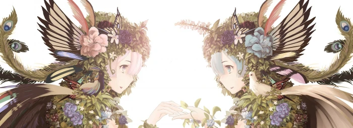 Dual Monitors Ram Re Zero Kara Hajimeru Isekai Seikatsu widescreen dualmonitor dualscreen 2k