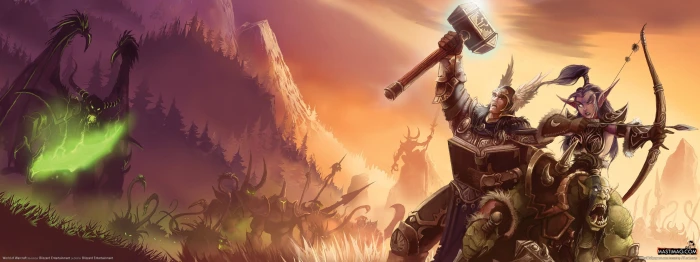Dual Screen Fantasy World of Warcraft Video Games HD Art widescreen dualmonitor dualscreen 2k
