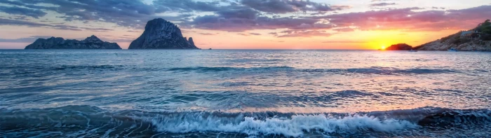 dual screen theme picture sea water sky sunset scenics nature widescreen dualmonitor dualscreen 2k