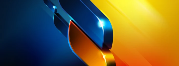 Firefox Dual Monitor blue and gold logo Computers abstract widescreen dualmonitor dualscreen 2k
