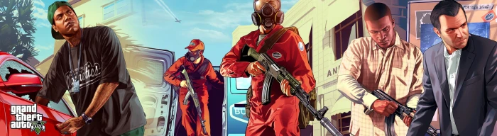 GTA V Dual Screen Grand Theft Auto Five wallpaper Games group of people widescreen dualmonitor dualscreen 2k 4k