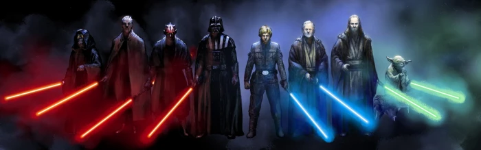 Jedi Obi Wan Kenobi Count Dooku Anakin Skywalker multiple display widescreen dualmonitor dualscreen 2k