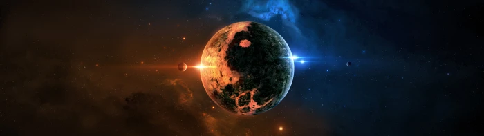 monitor dual display wide image simple background planet widescreen dualmonitor dualscreen 2k 4k