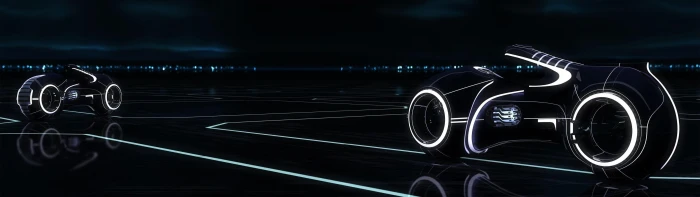 movies Tron Legacy dual monitors multiple display Light Cycle widescreen dualmonitor dualscreen 2k 4k