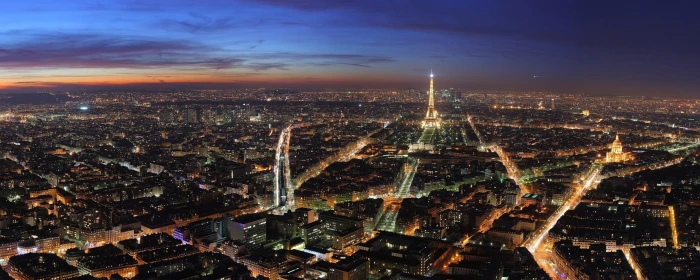 Paris at Night Dual Monitor city lights photo widescreen dualmonitor dualscreen 2k