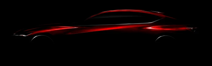 red coupe Acura Precision car vehicle concept art simple background widescreen dualmonitor dualscreen 2k 4k