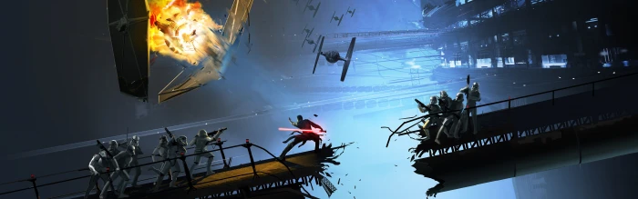 Star Wars illustration The Force Unleashed video games widescreen dualmonitor dualscreen 2k 4k