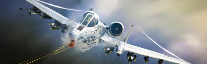white aircraft digital wallpaper Fairchild A 10 Thunderbolt II widescreen dualmonitor dualscreen 2k 4k