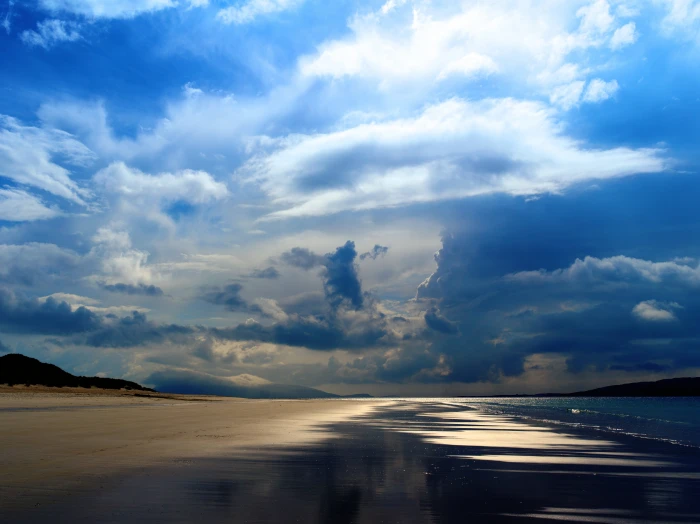 blue sky sea ocean evening beach sand clouds nature cloud Sky 2k 4k 5k