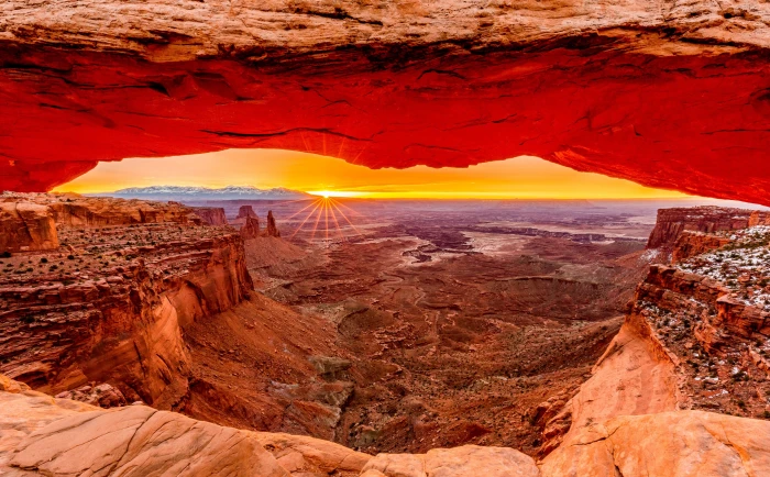 Mesa Arch canyon illustration United States Utah View Travel 2k 4k 5k