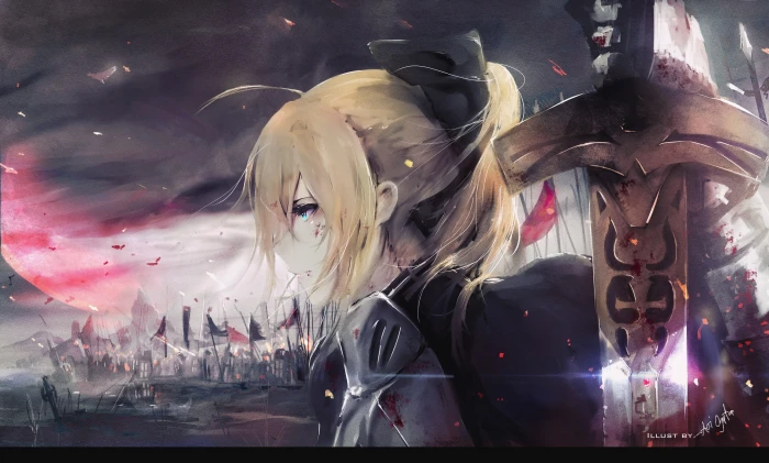 Saber from Fate Stay Night illustration Aoi Ogata 2k 4k 5k