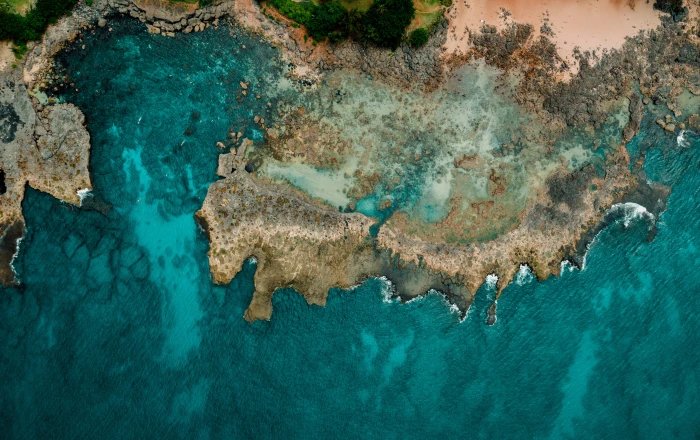 bird s eye view photography of beach line coast shore water 2k 4k 5k
