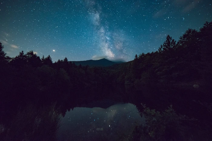 Scenic View of Night Sky wallpaper calm waters dark environment 2k 4k 5k