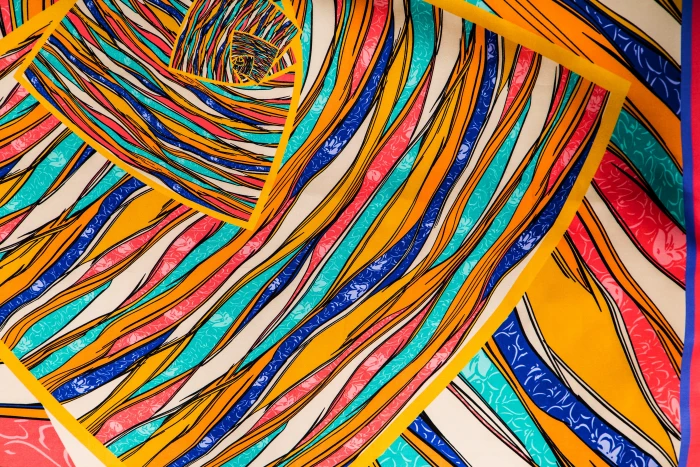 yellow blue and red abstract painting fabric texture color 2k 4k 5k
