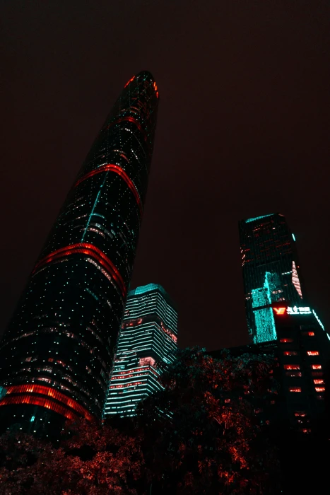 Nature and city night lit building mobile wallpaper hd 2k 4k