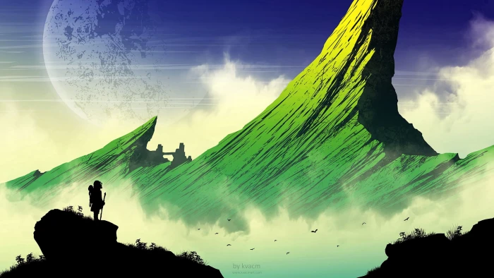 Silhouette of a wanderer 2k