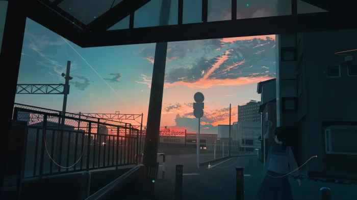 Sunset Sky anime wallpaper 2k 4k