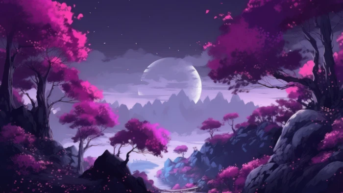 Purple Japanese Painting 2k