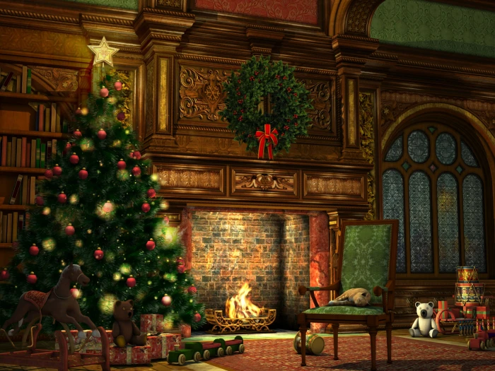 christmas tree and gift painting balls decoration lights style 17 2k