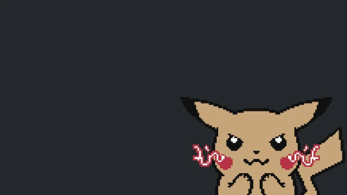Pokemon Pikachu clip art simple background minimalism pixel 43