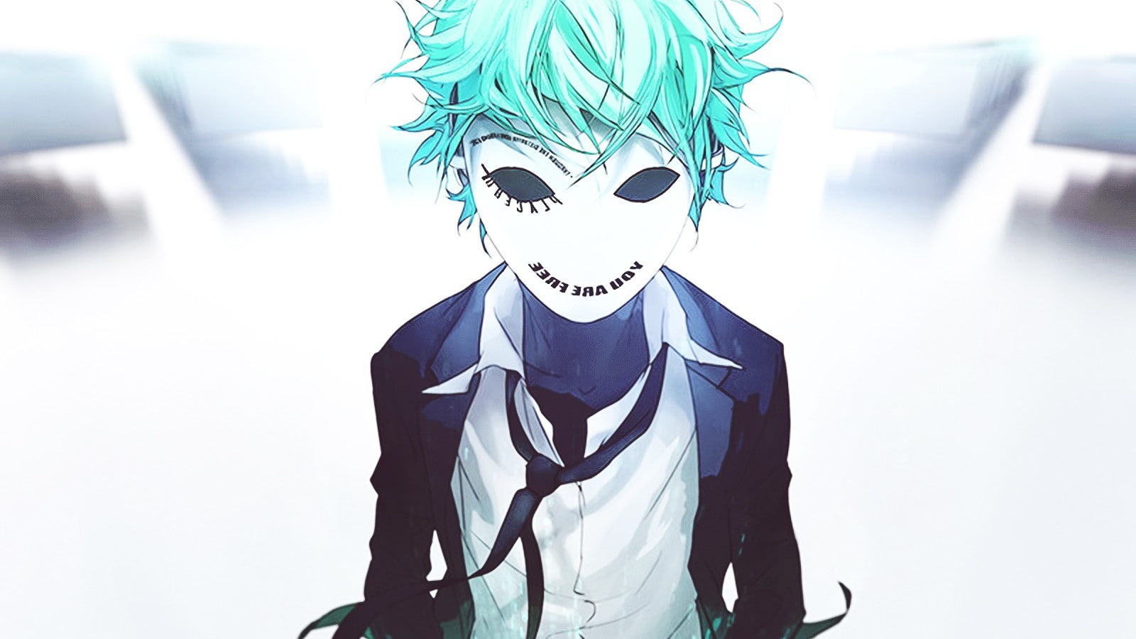 anime Cyber Frey Fisheye Placebo one person waist up front view