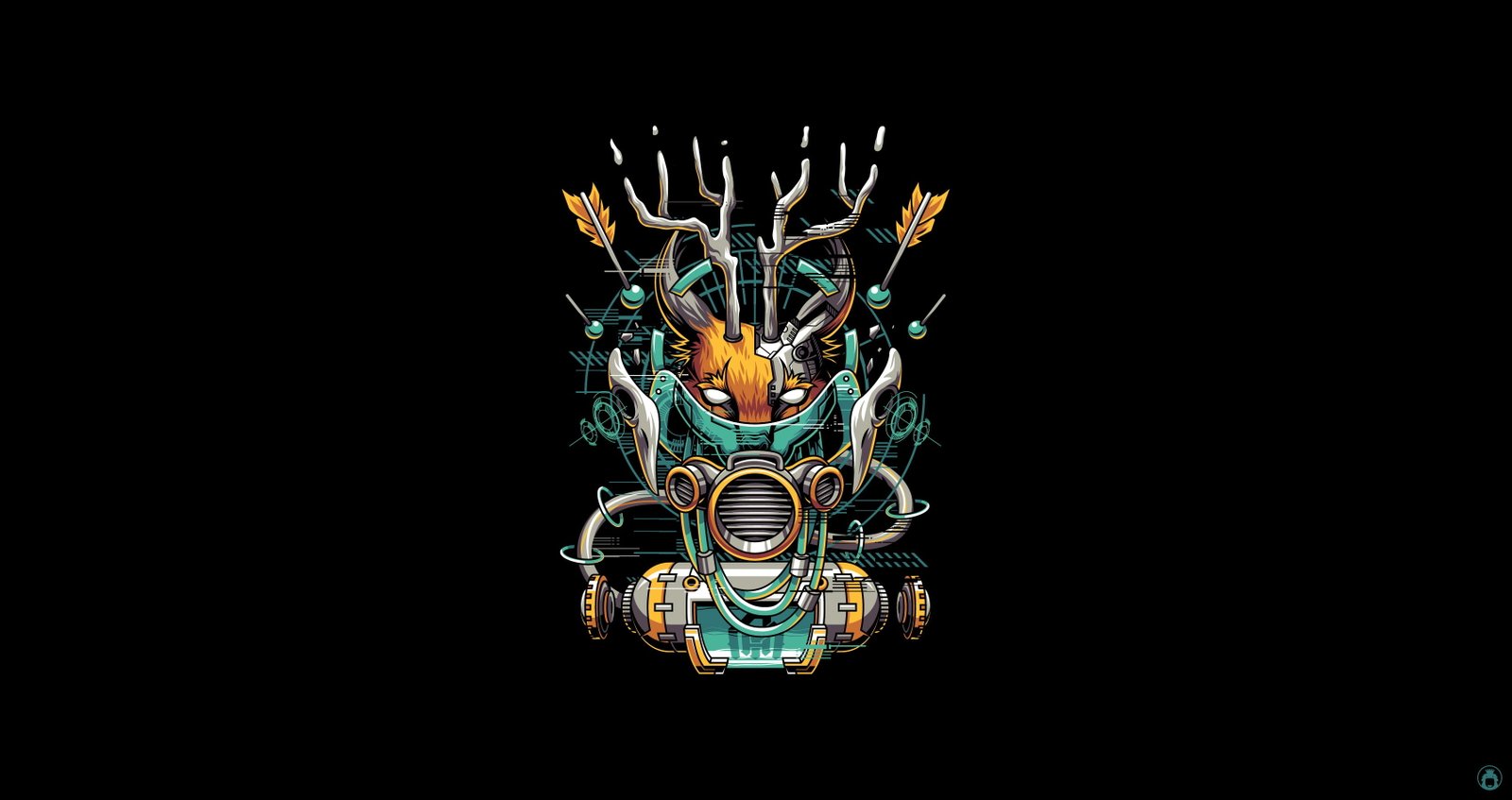 Art Robot Machine Vector Background Illustration Minimalism 2k
