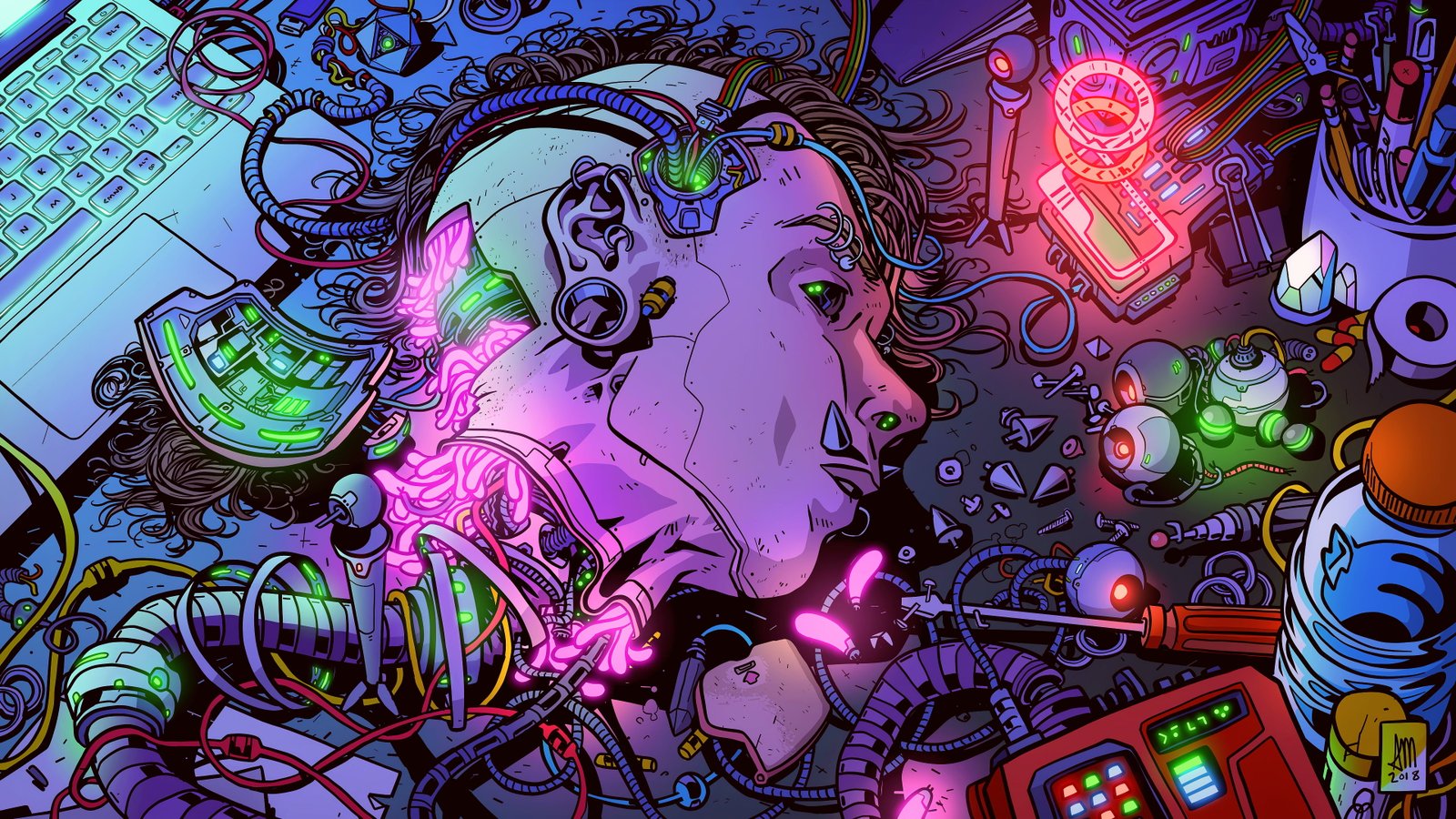 cyber science fiction digital art concept cyberpunk 36 2k
