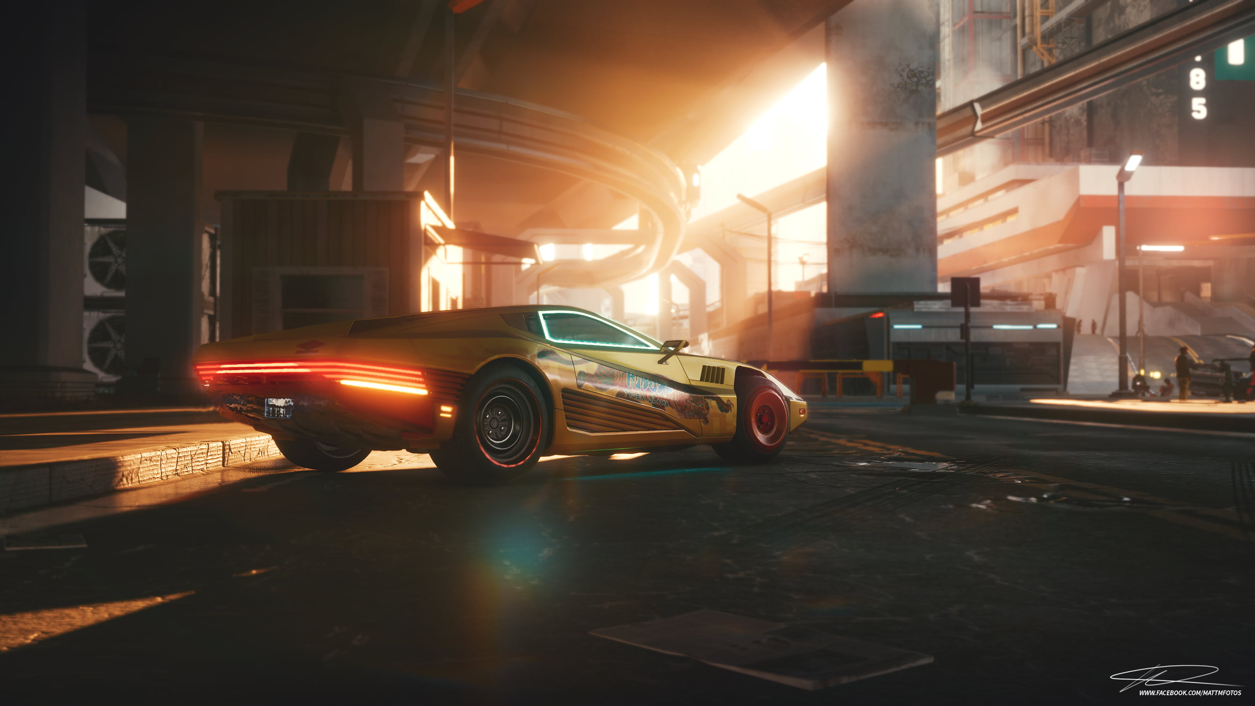 cyberpunk futuristic car digital lighting PC gaming photographys 2k