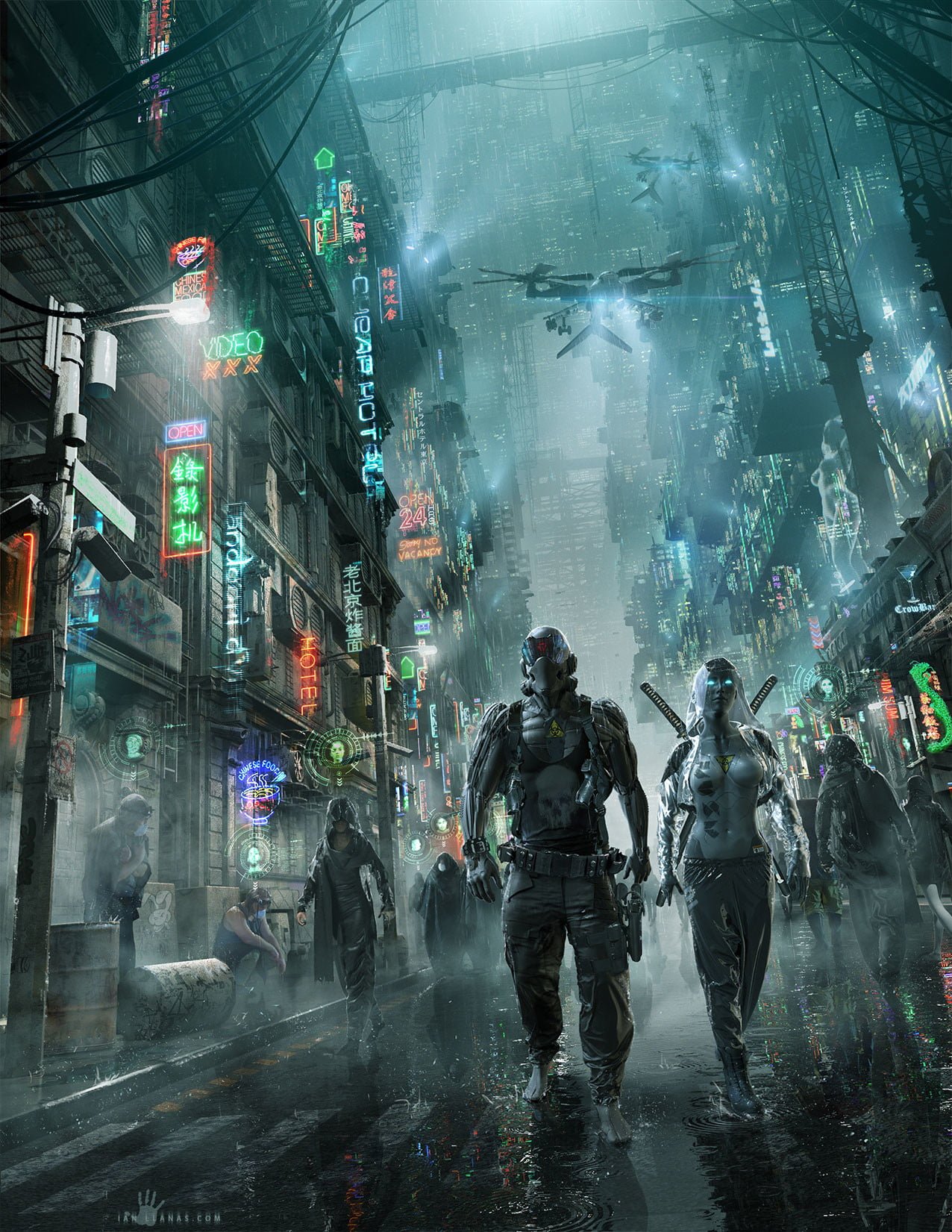 game application cyber cyberpunk science fiction digital art