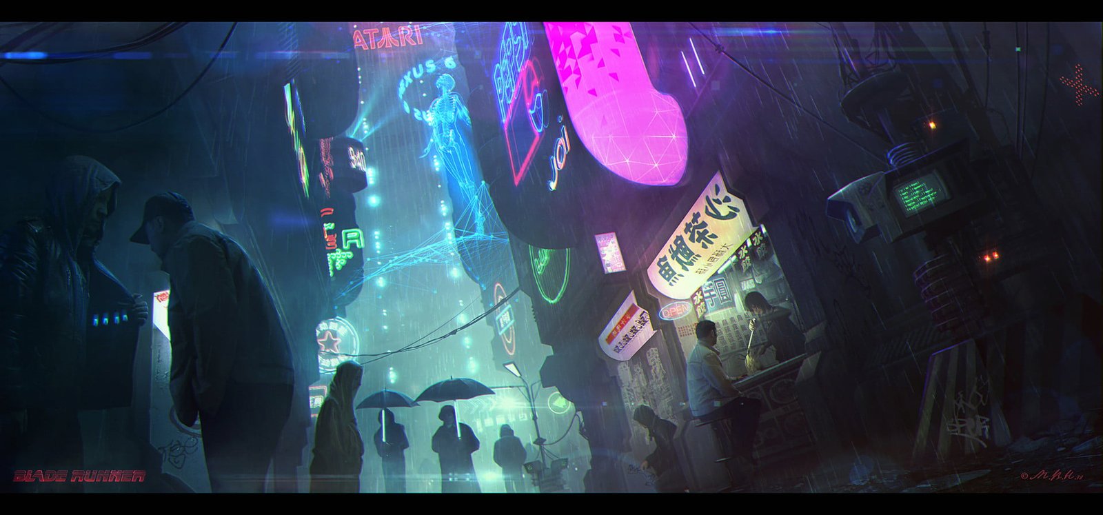 man on store wallpaper cyber cyberpunk science fiction fantasy art 96