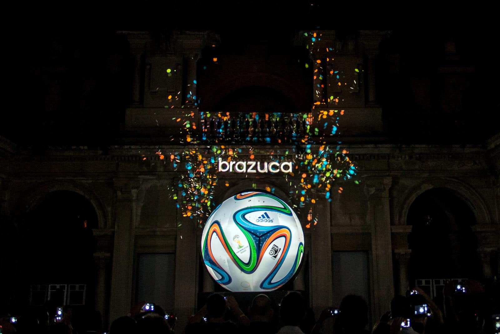 Adidas Brazuca Football FIFA World Cup blue white green and orange brazuca ball lighted decoration