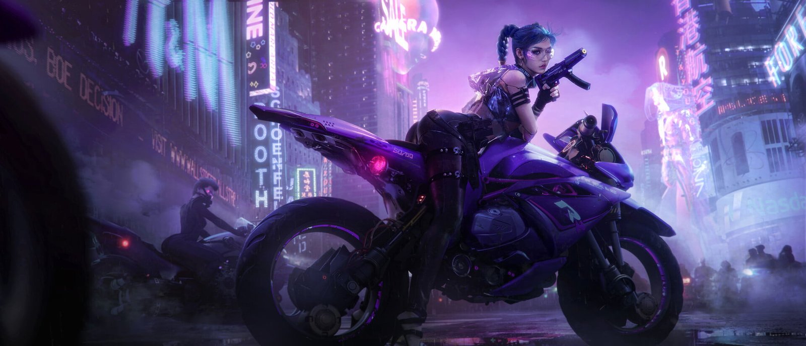 Tian Zi cyberpunk futuristic cyber city ArtStation Cyber Woman