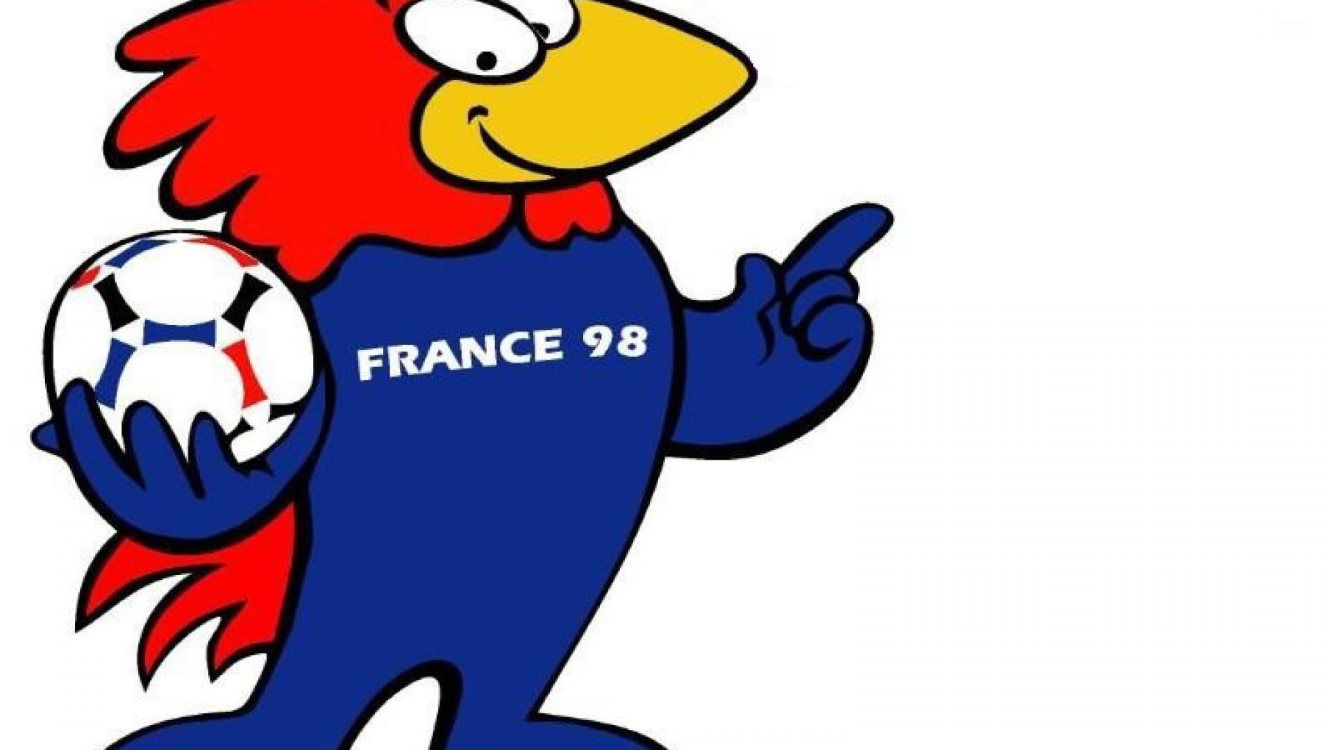 blue and red chicken illustration FIFA World Cup France soccer