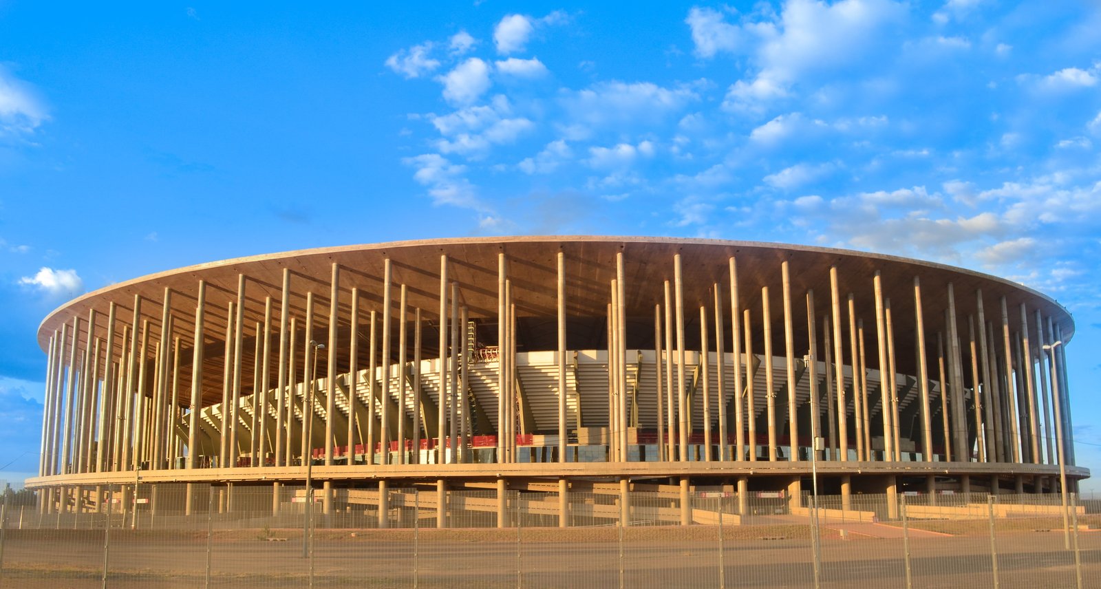 brown concrete stadium National Stadium Football Brasilia 2k 4k
