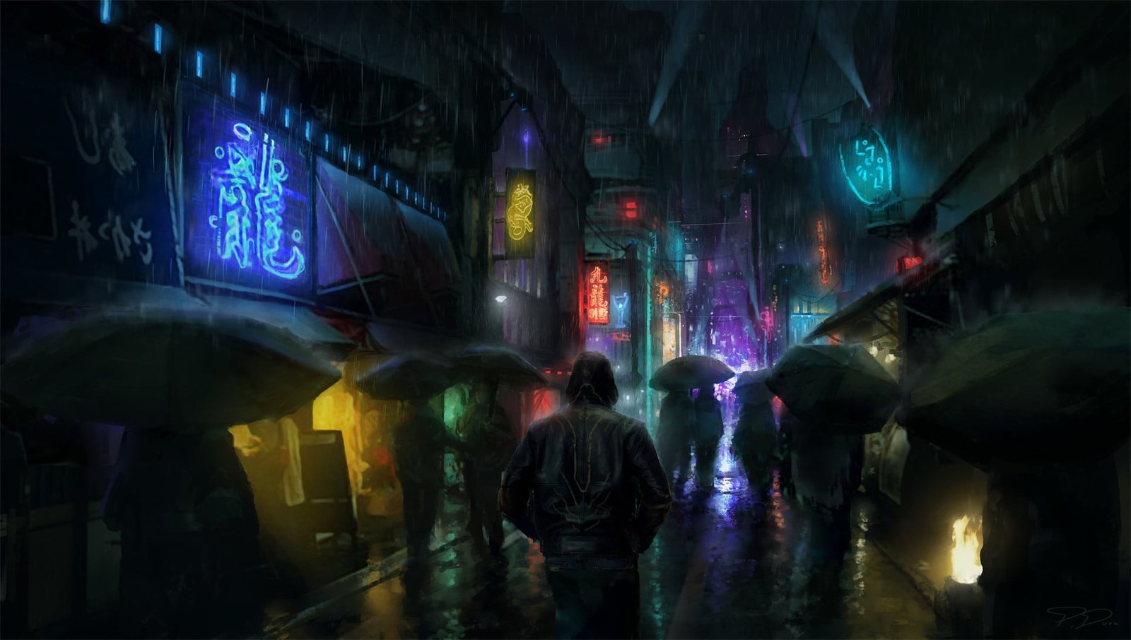 women's purple and green sari science fiction cyberpunk fantasy art 99