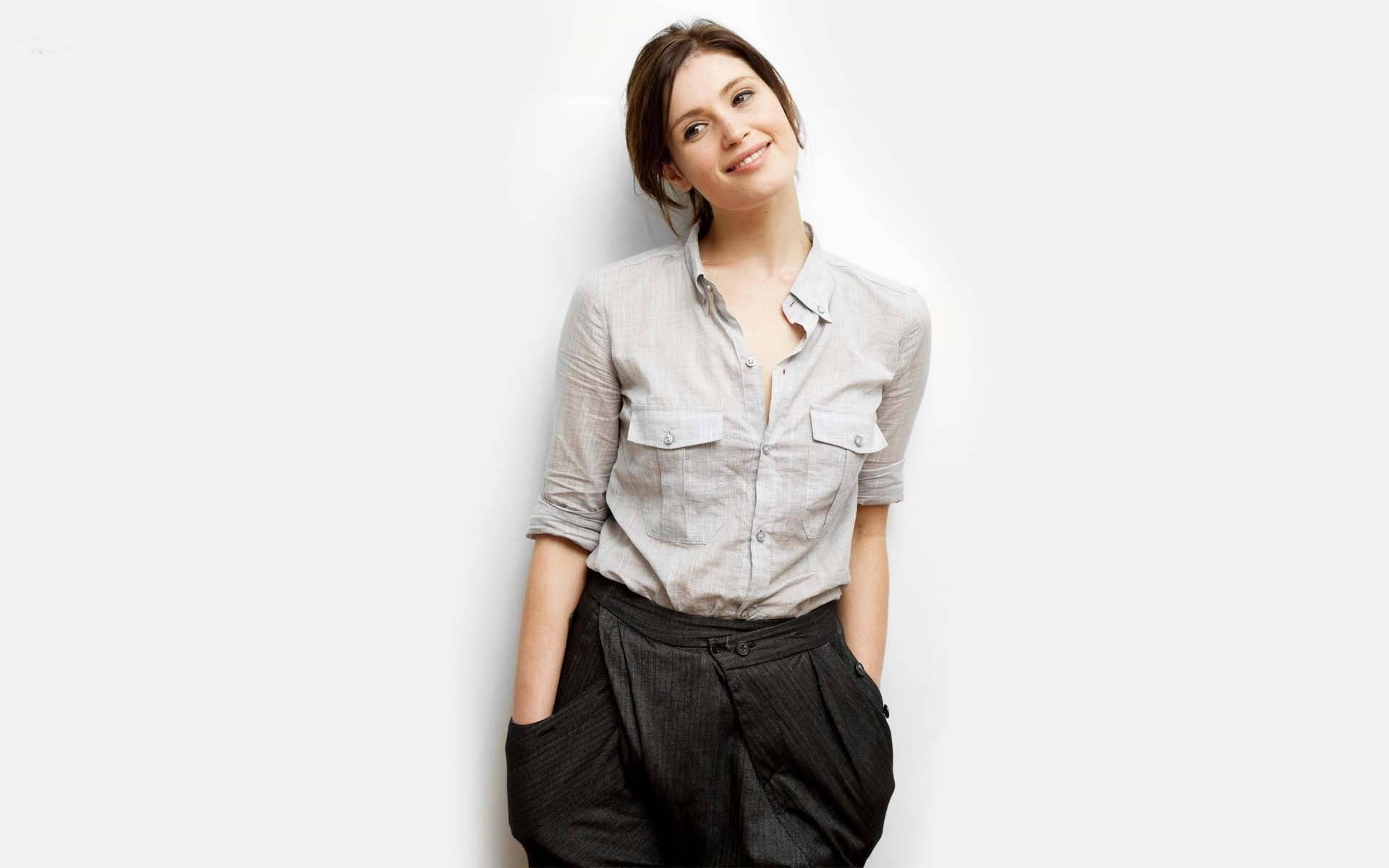 gemma arterton light grey polo actress hollywood