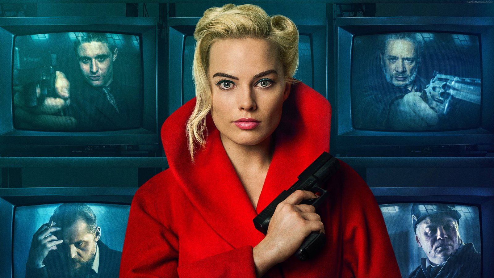 margot robbie in red dress actress hollywood 2k
