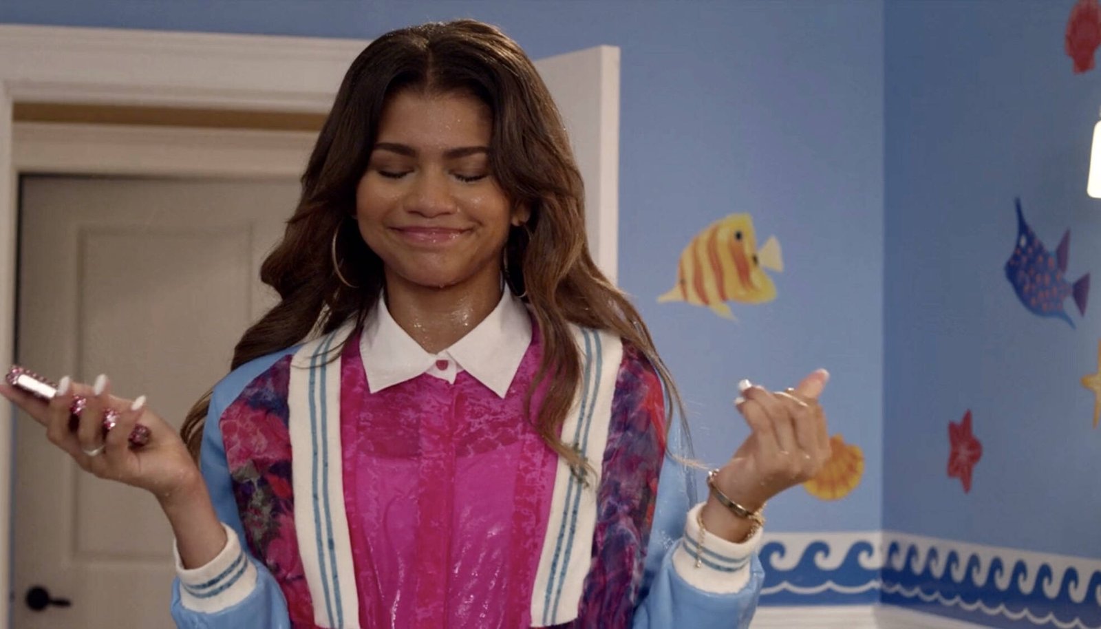 zapped zoey soaked with water actress hollywood