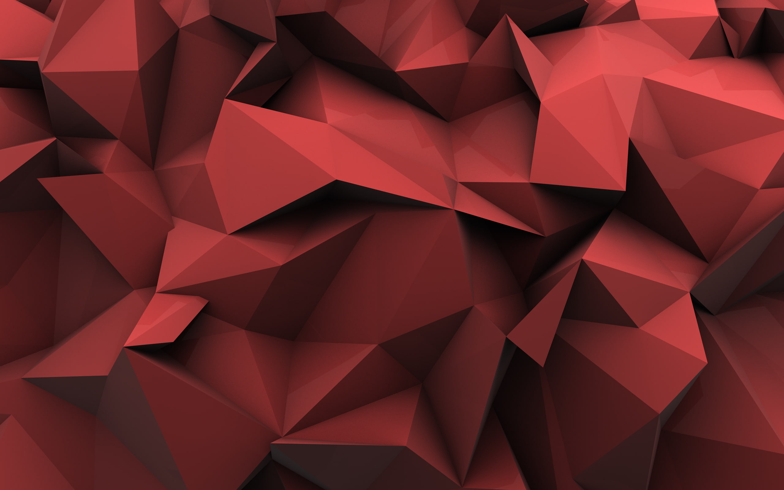 Low Poly Abstract white tigers red paper 2k