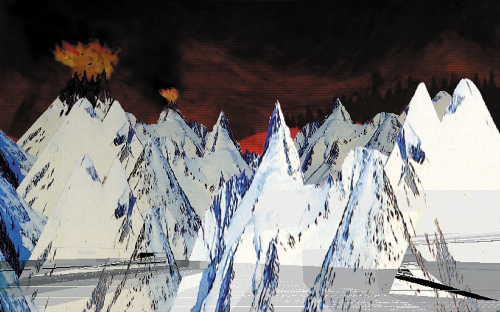 abstract painting Kid A Radiohead cold temperature snow nature