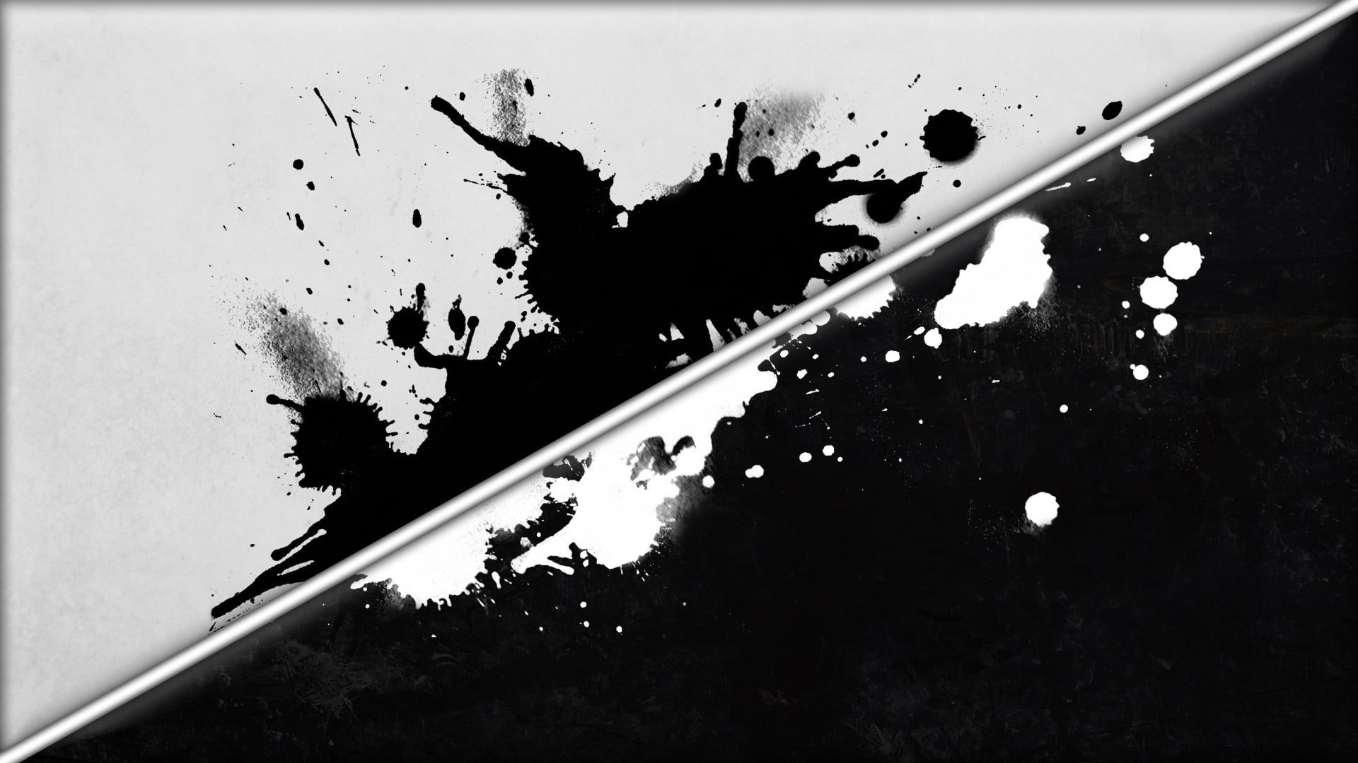 black and white splash abstract artwork digital art paint splatter