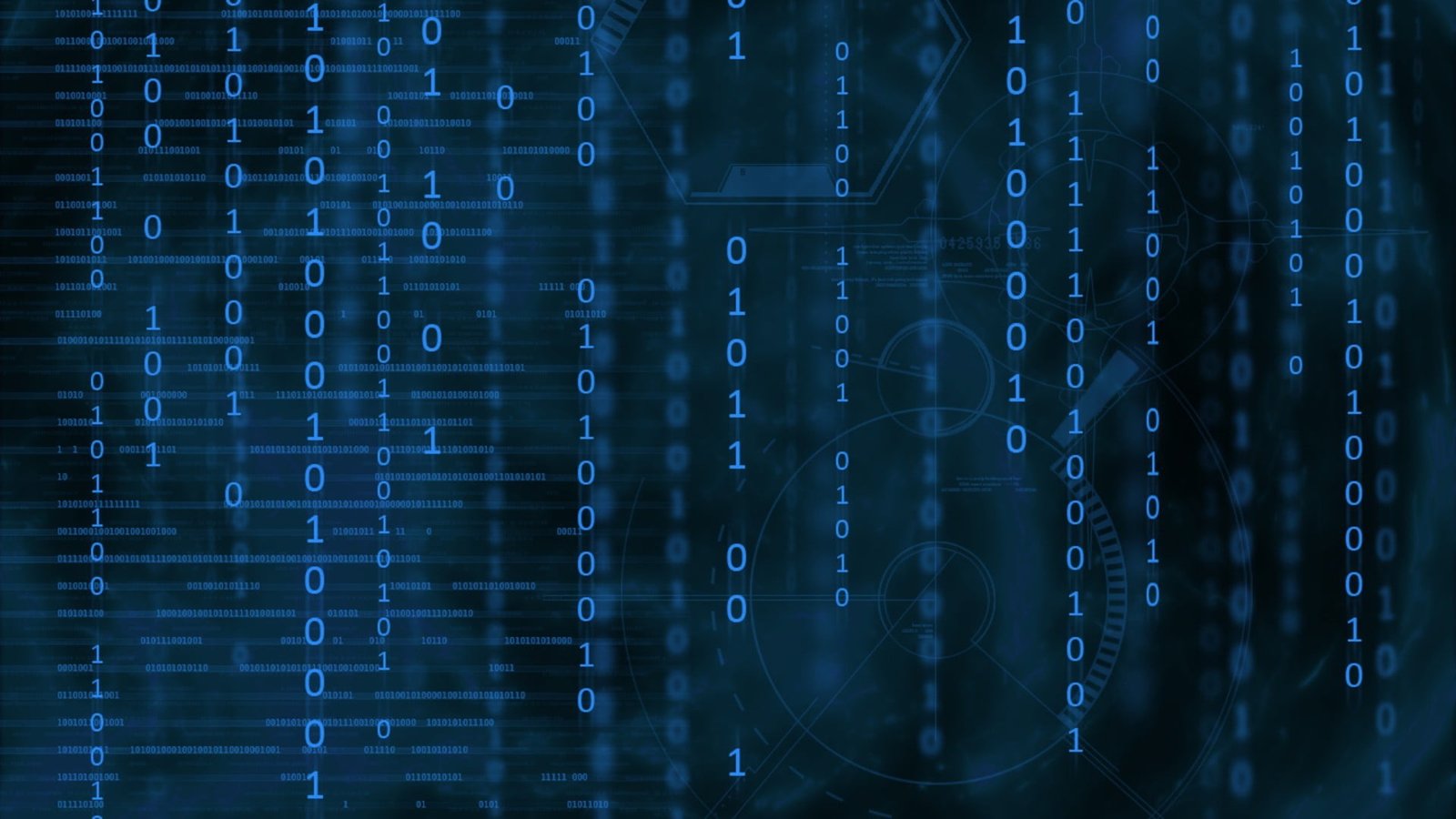 matrix code technology binary numbers digital art blue abstract