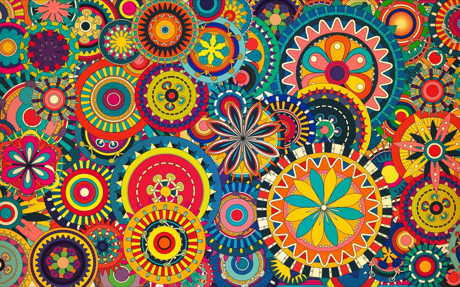 multicolored floral art colorful digital geometry circle