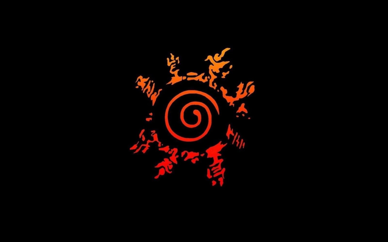 red and orange Naruto Seal digital wallpaper Shippuuden