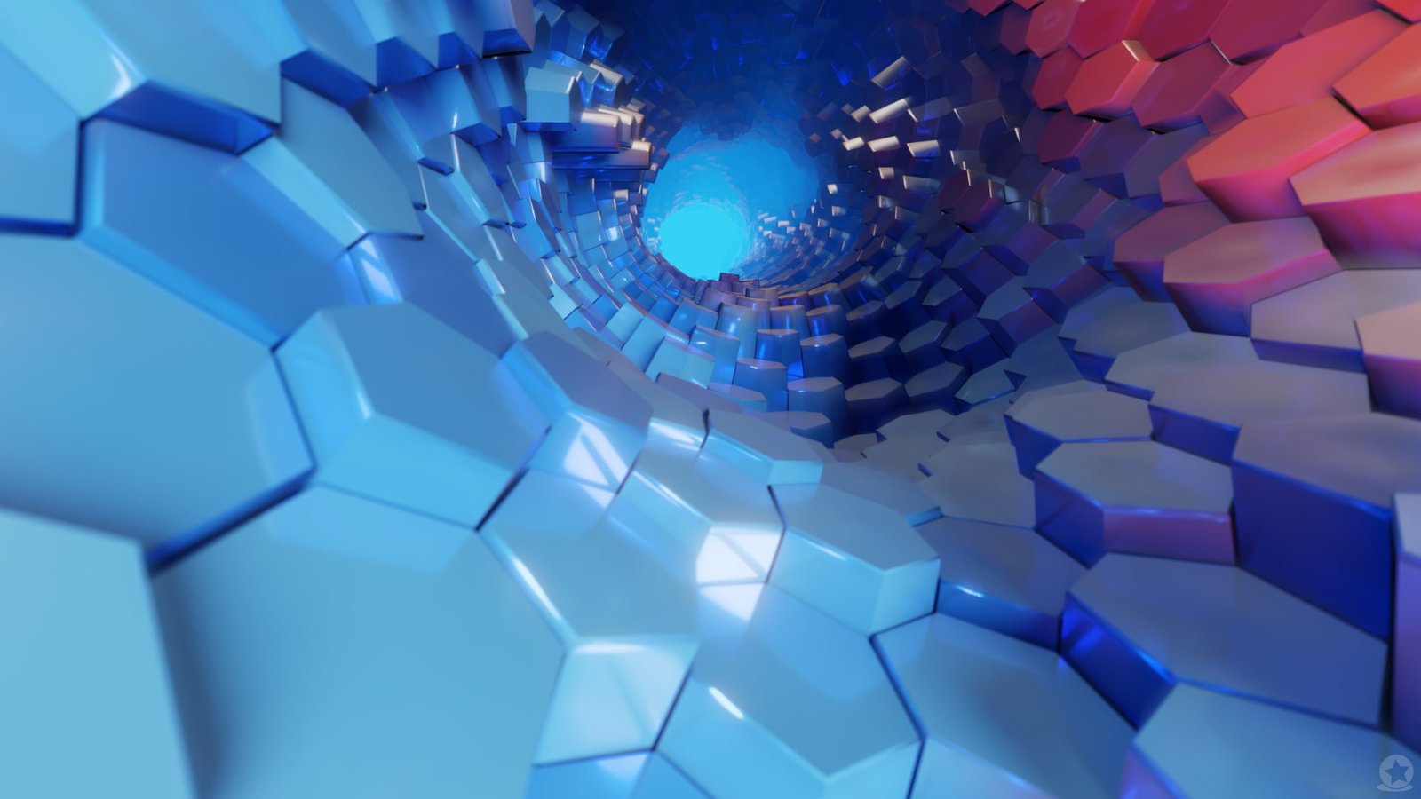 tunnel colorful hexagon abstract Abstract