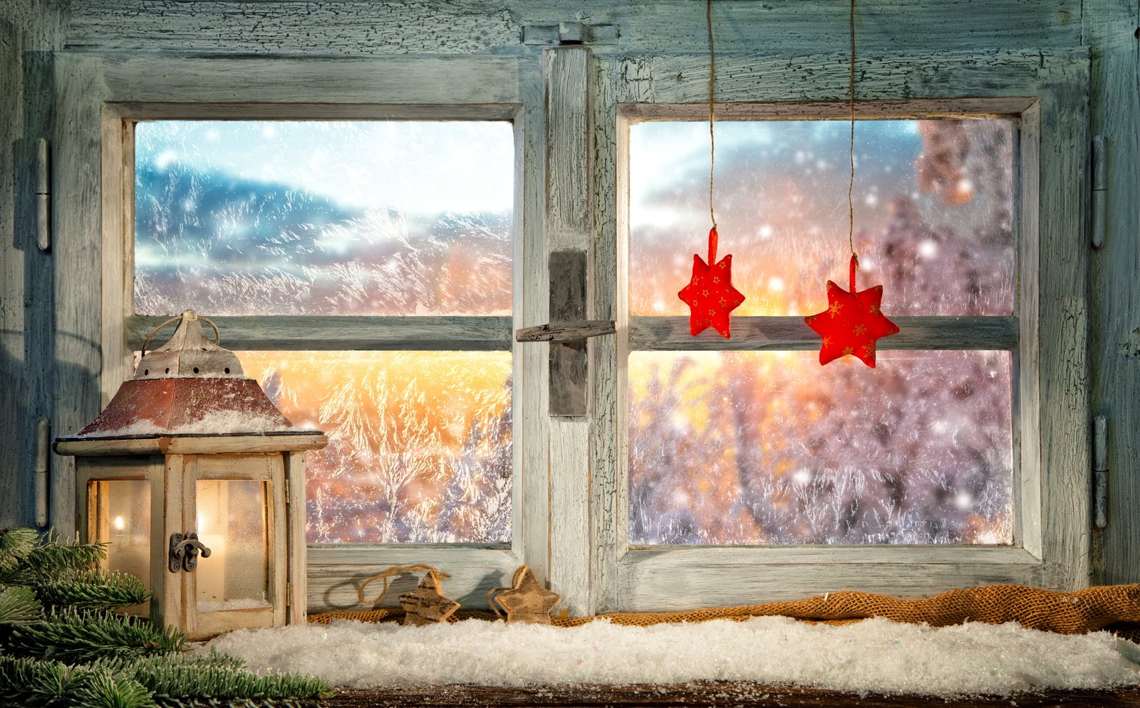gray wooden clear glass window winter branches fire holiday 2k 4k 5k