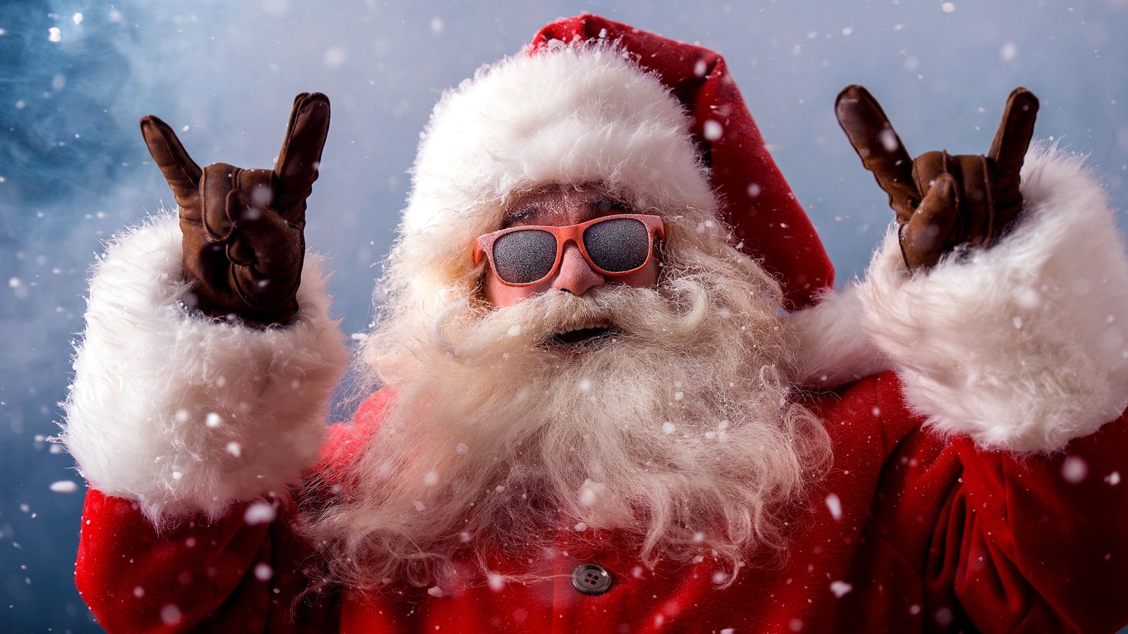 funny santa claus devil horns hand hands sign 2k