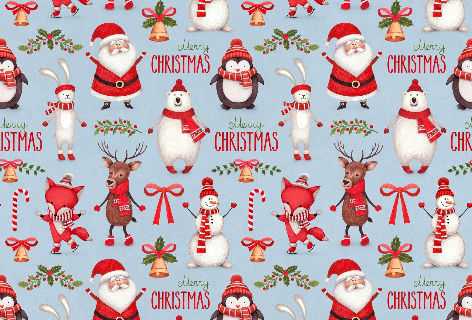 Merry Christmas Santa Claus Snowman 2k