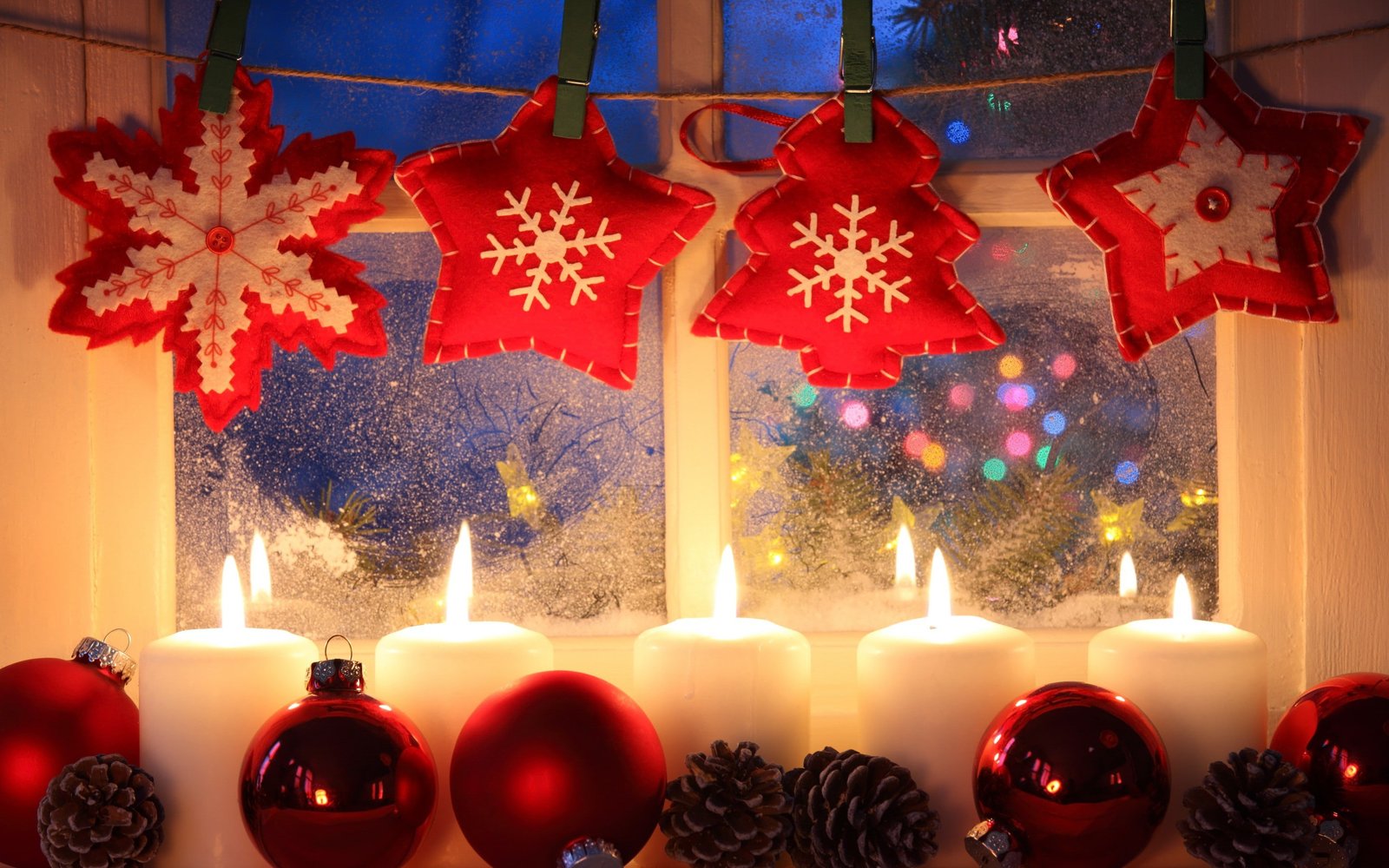 Merry Christmas spirit New Year window Star snowflake 2k