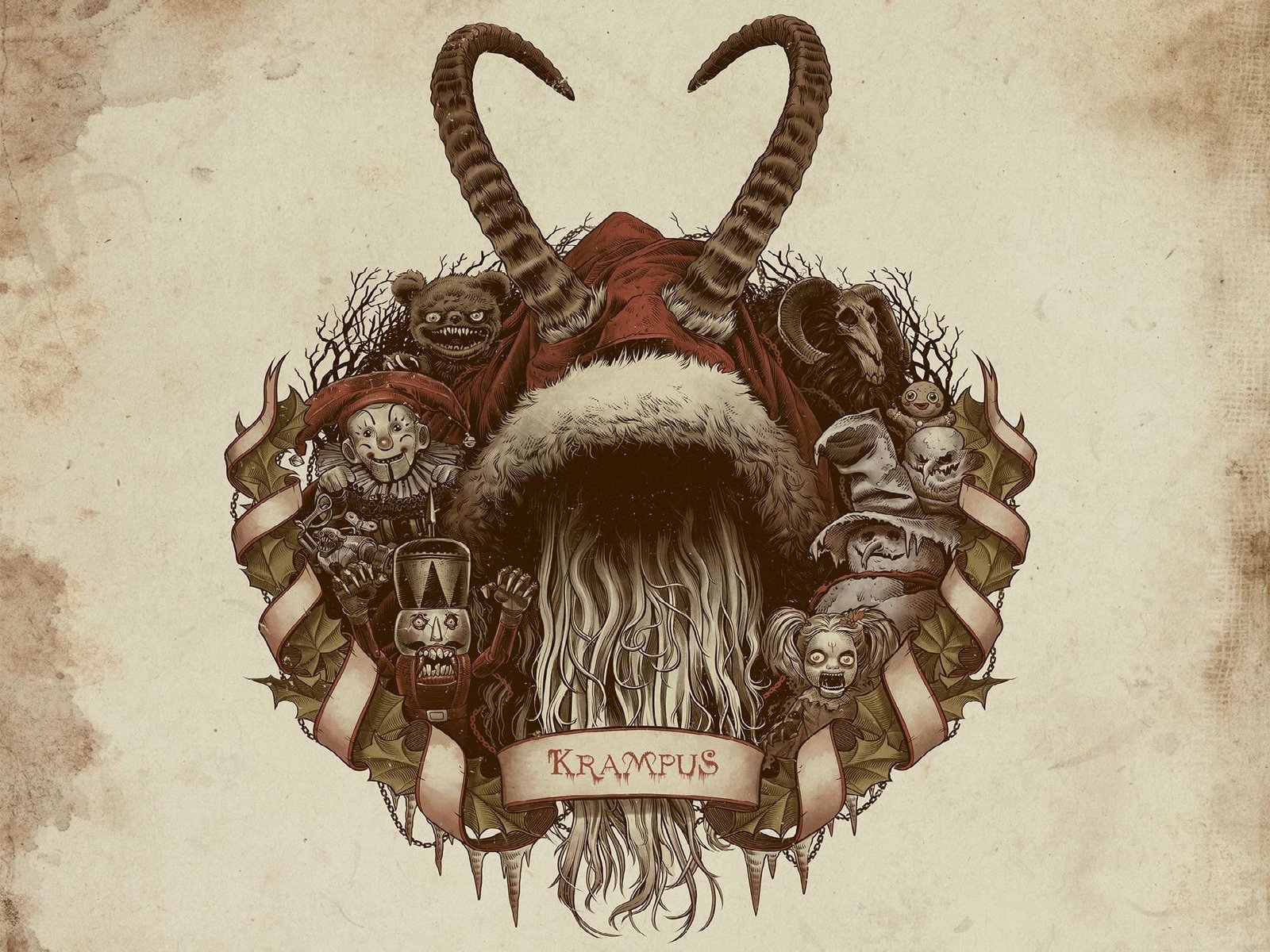christmas Dark demon Evil horror Krampus monster occult 2k